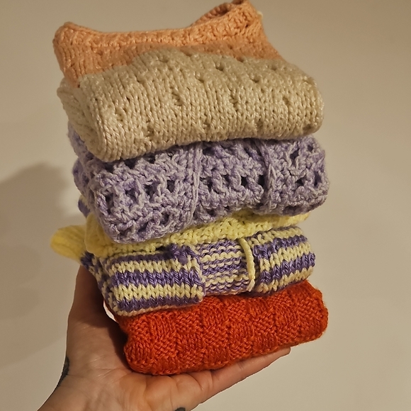 6 Piece Handmade Baby Knitted Top Lot - Picture 2 of 7